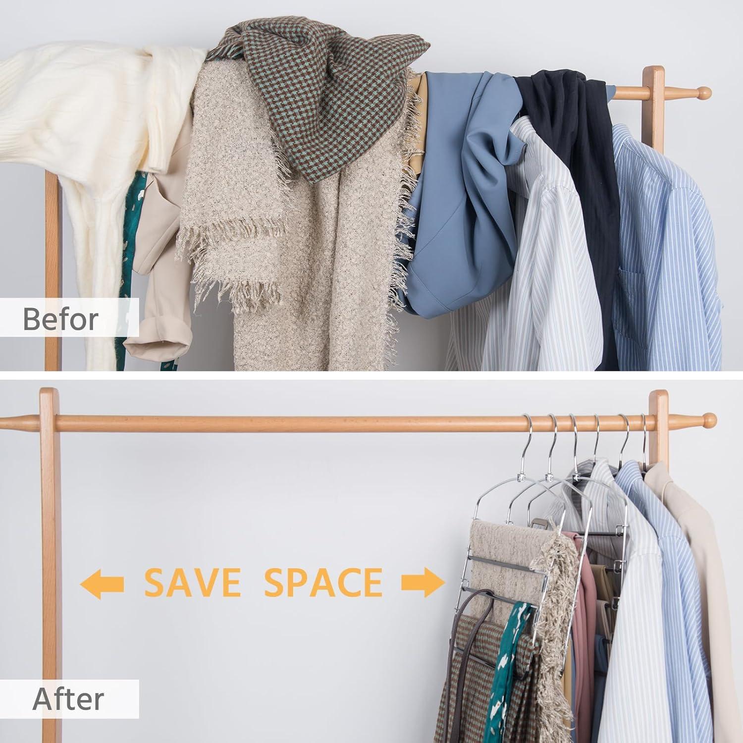 Perchas de Metal Antideslizantes Nature Smile, 3 Piezas, 5 Brazos