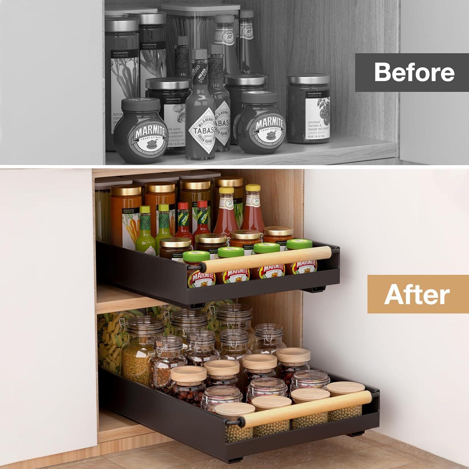 Organizador Extraíble Hocookeper Negro 40.64x30.48 cm para Cocina