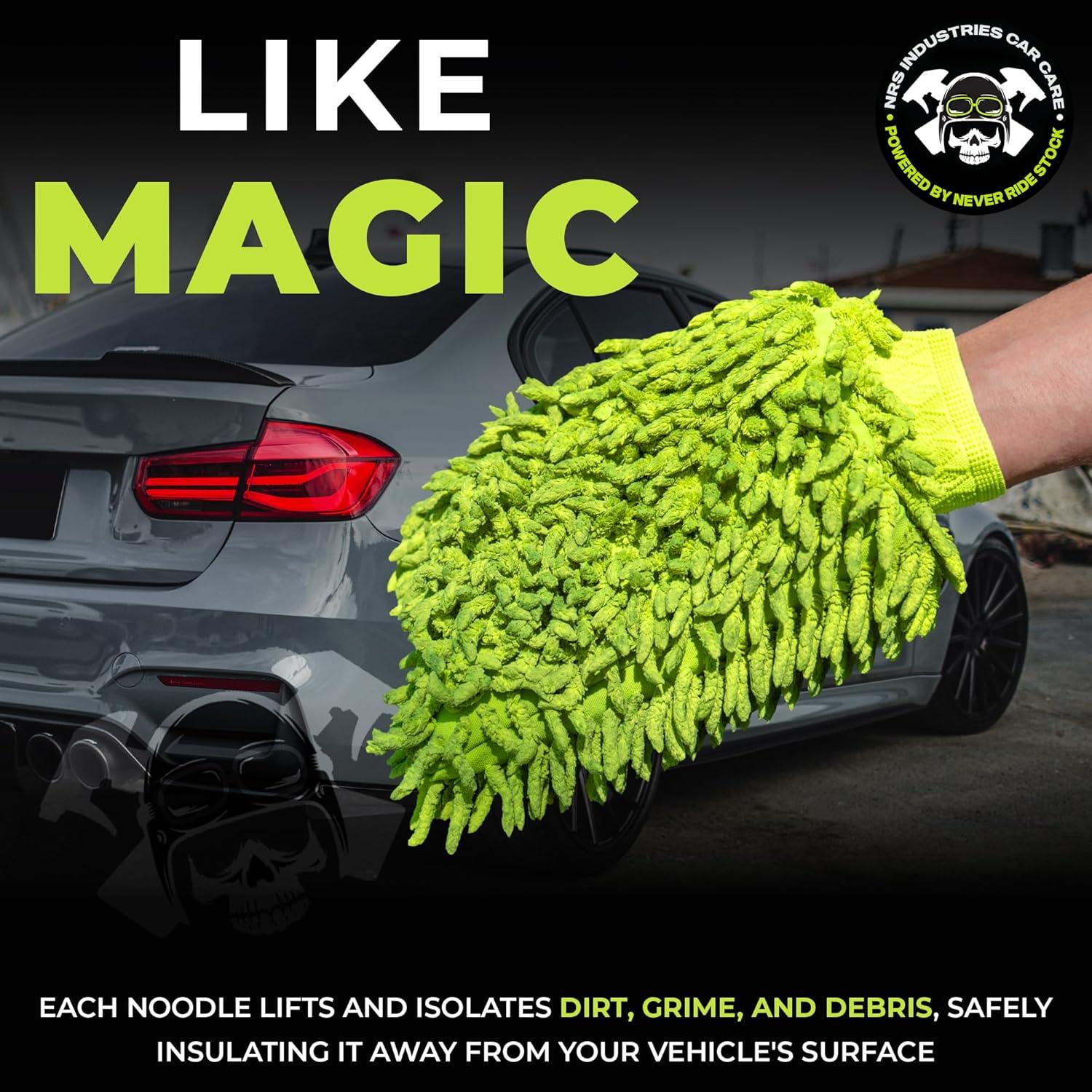 Guante de Lavado de Auto Microfibra NRS Industries Verde