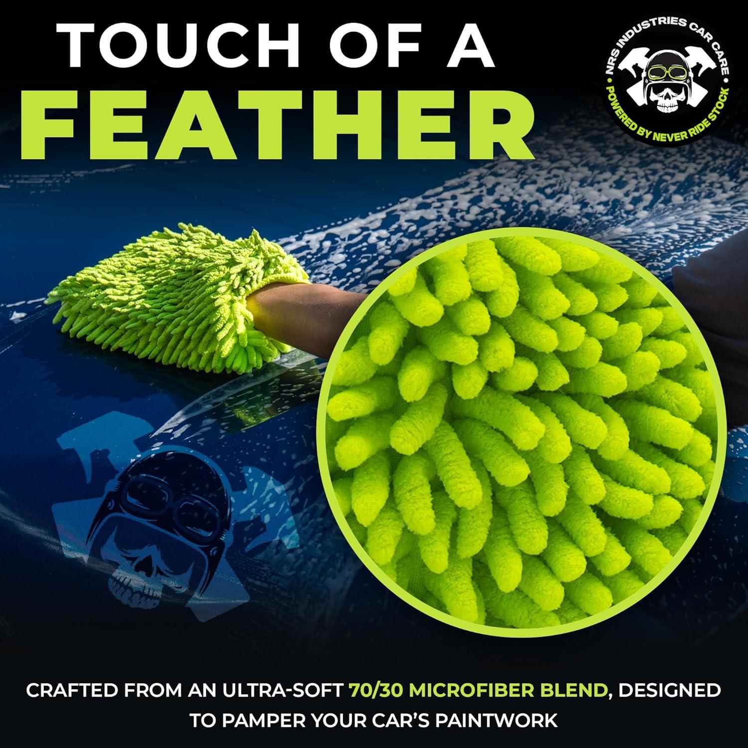 Guante de Lavado de Auto Microfibra NRS Industries Verde