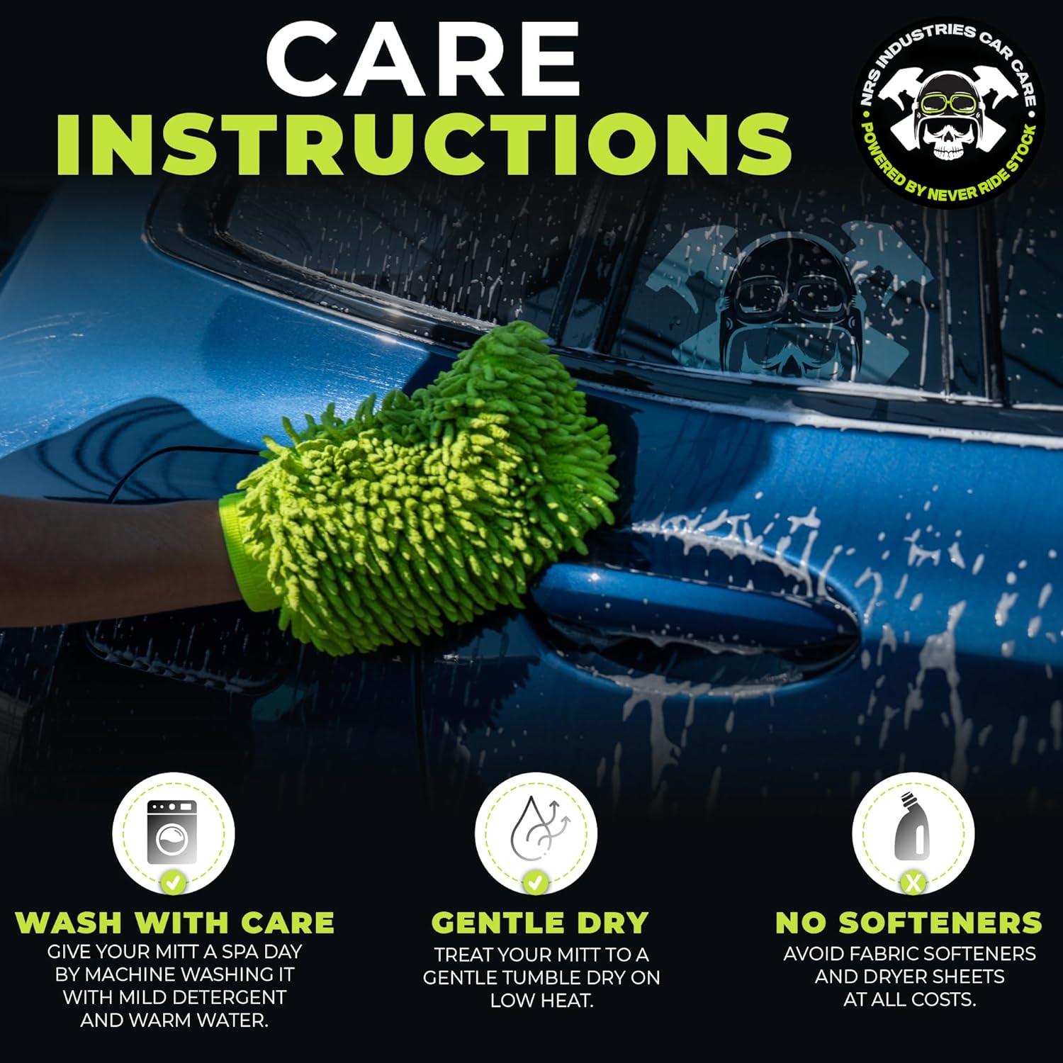 Guante de Lavado de Auto Microfibra NRS Industries Verde