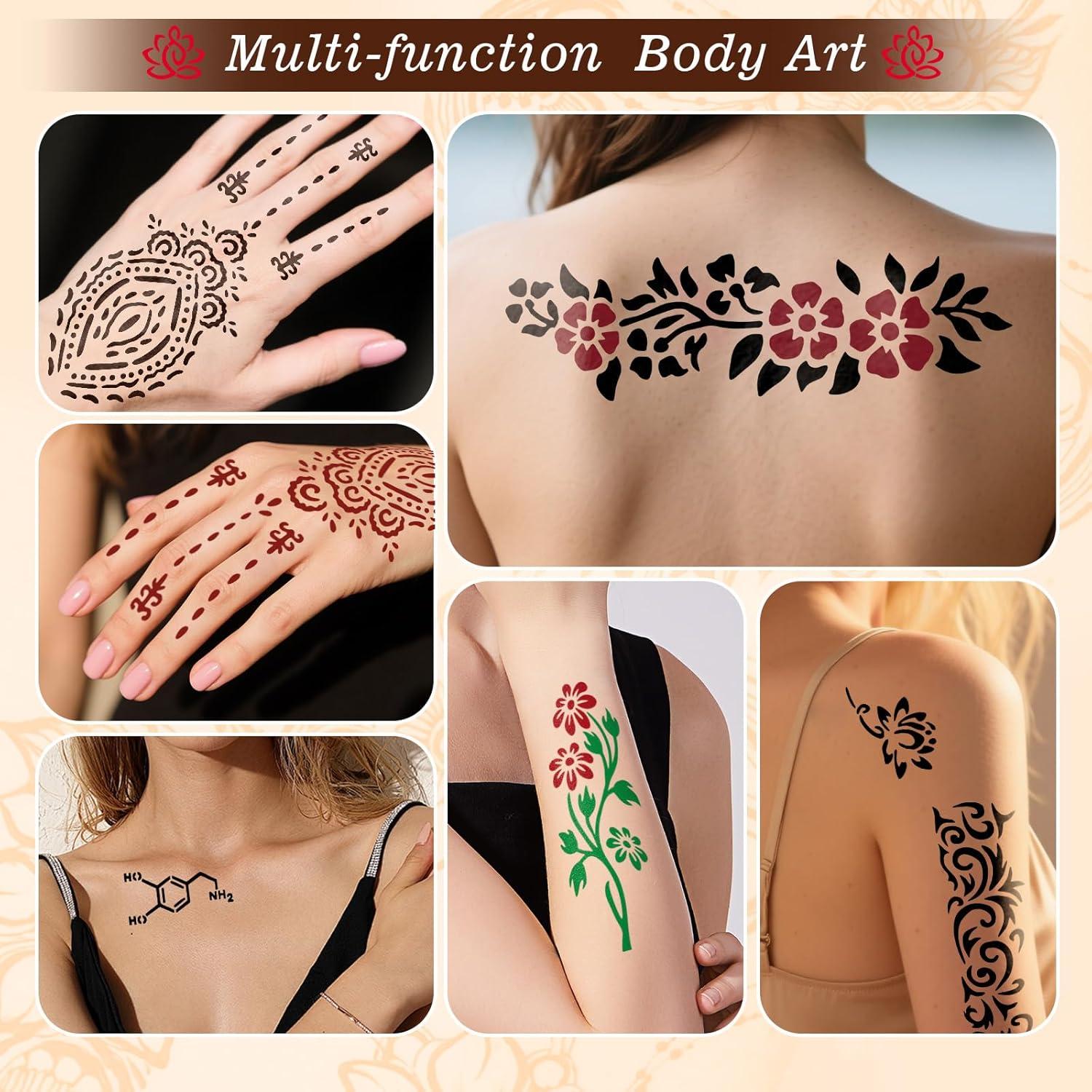 Kit de Tatuajes Temporales ZPTYCHZ - 4 Piezas, Tinta Segura