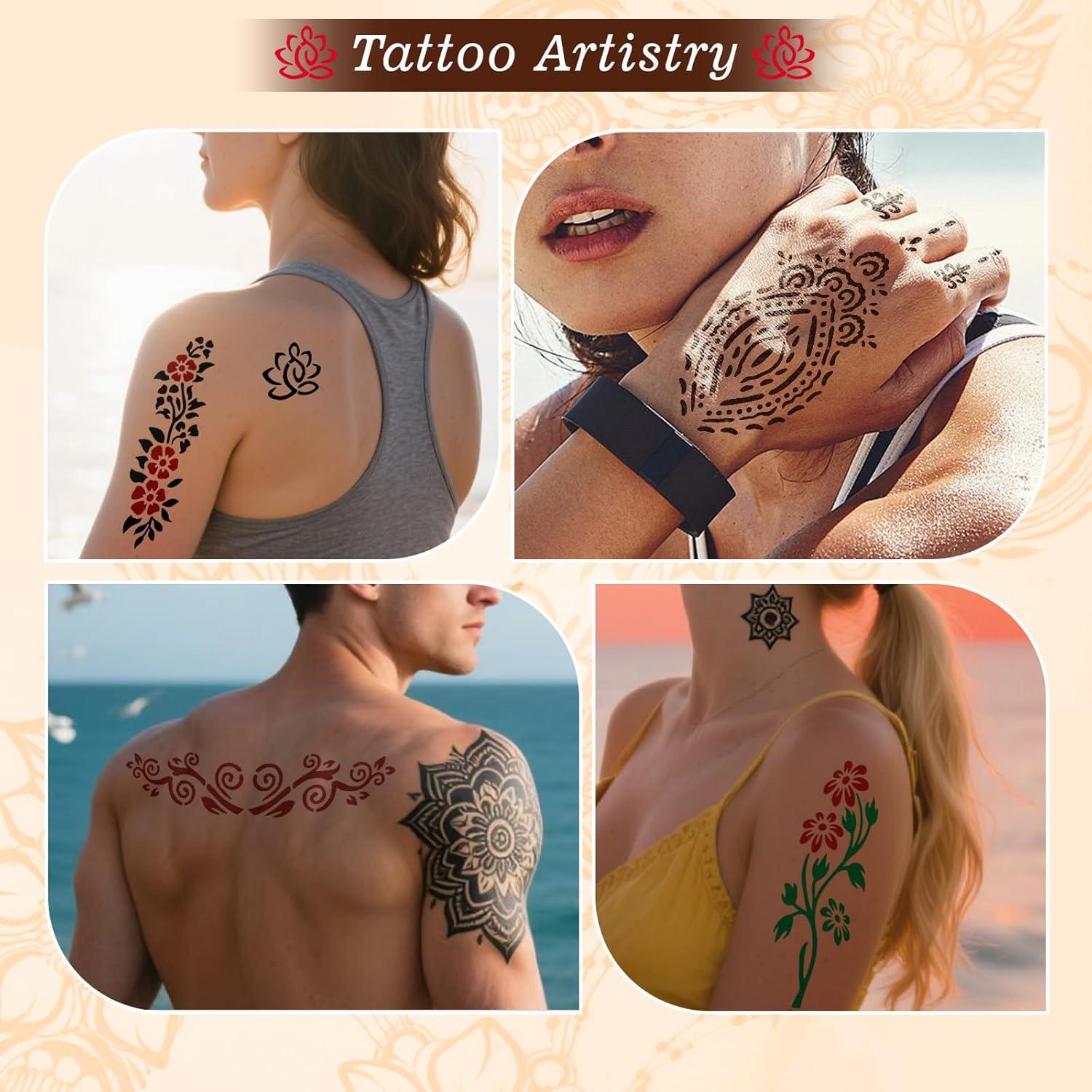 Kit de Tatuajes Temporales ZPTYCHZ - 4 Piezas, Tinta Segura