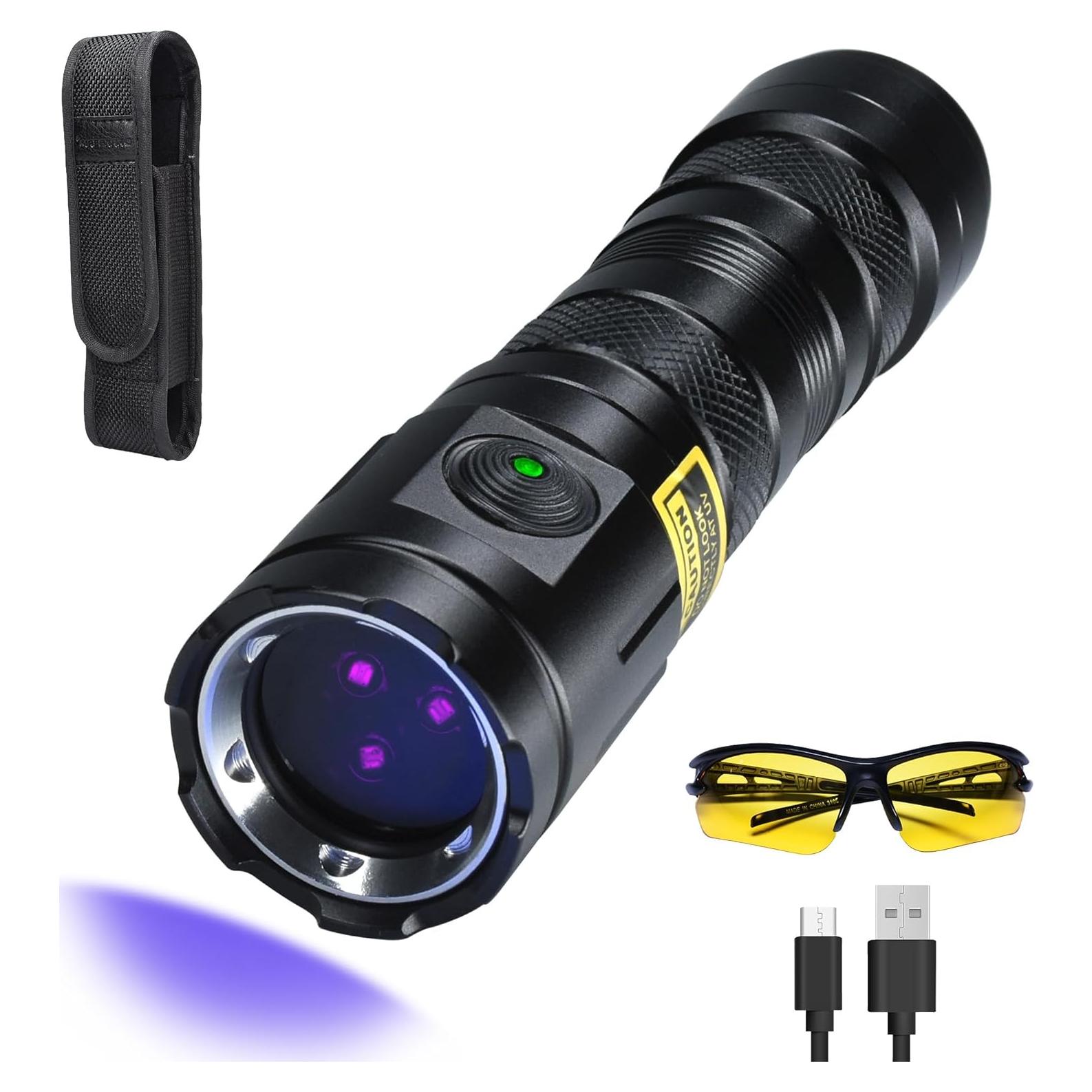 Linterna UV DARKDAWN 365nm Recargable USB-C 20W Mini