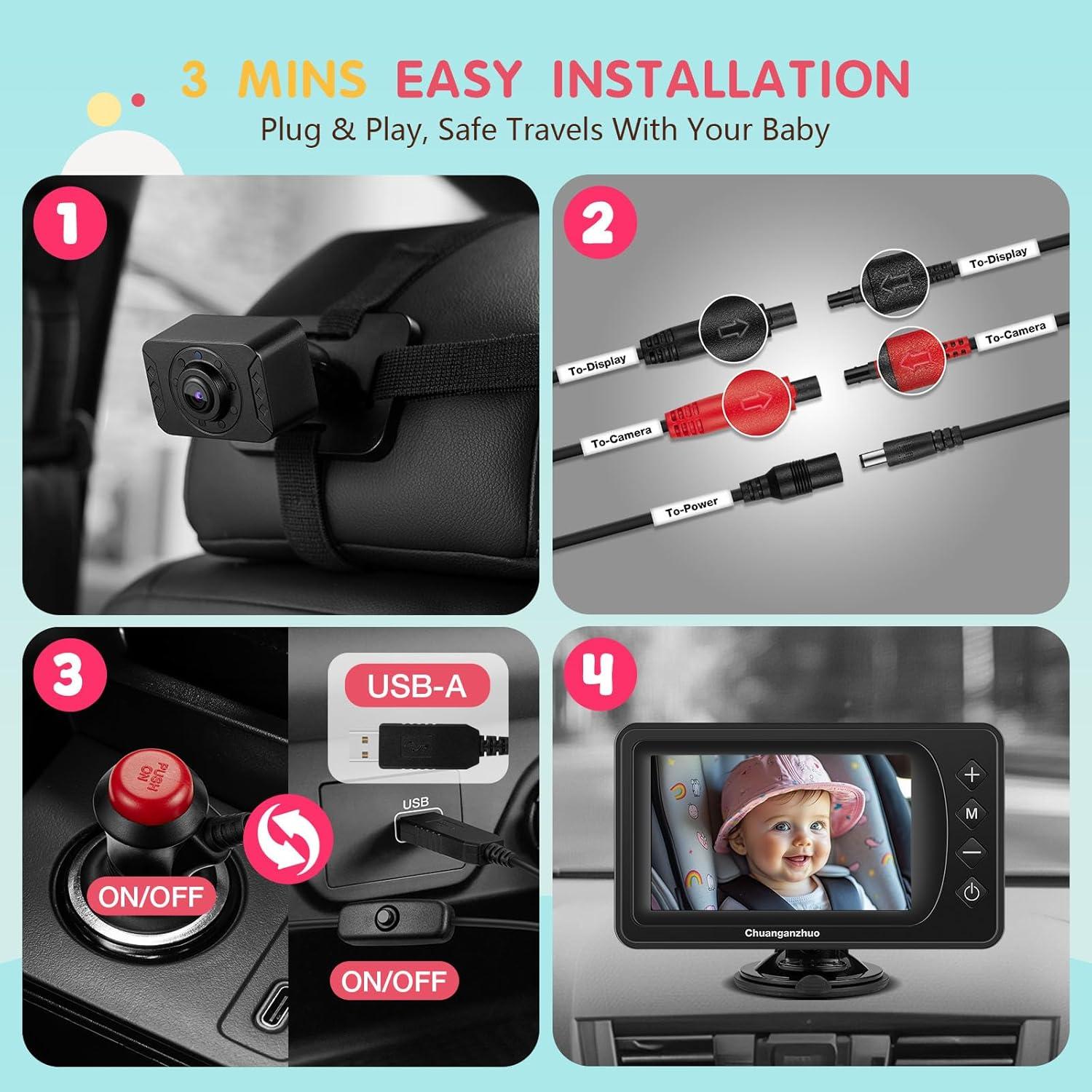 Cámara para Bebé S100P con Visión Nocturna HD 1080P 5"