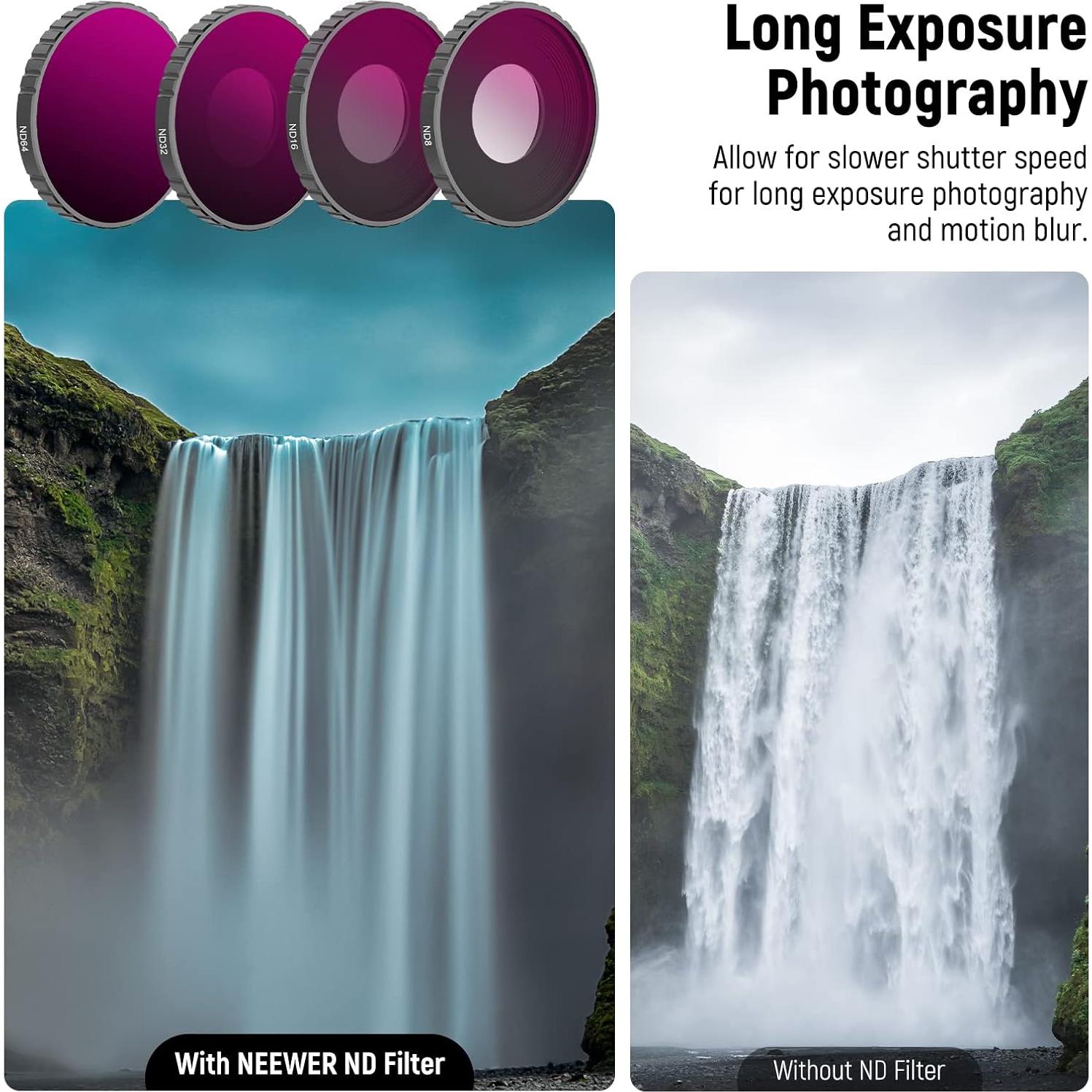 Kit de Filtros ND y CPL NEEWER para DJI Osmo Action 3