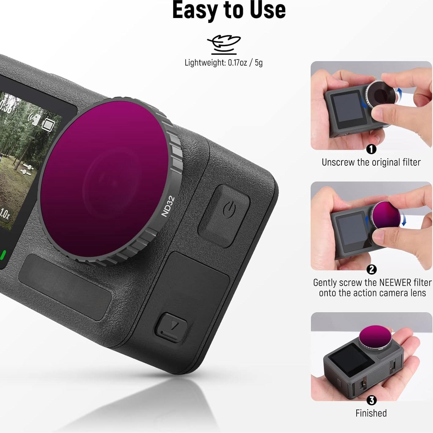 Kit de Filtros ND y CPL NEEWER para DJI Osmo Action 3