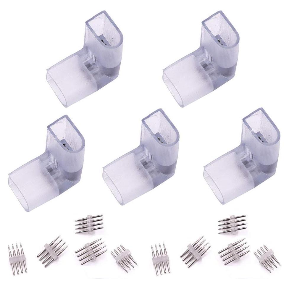 Conectores de Junta LED XUNATA 5 Piezas Tipo L 4 Pines 12mm