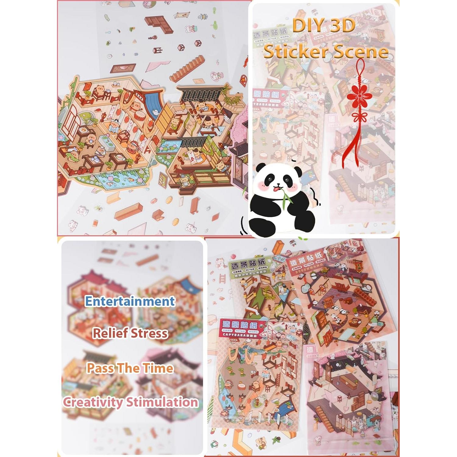 Pegatinas 3D DIY Zuplo para Adultos y Niños - 4 Escenas Temáticas
