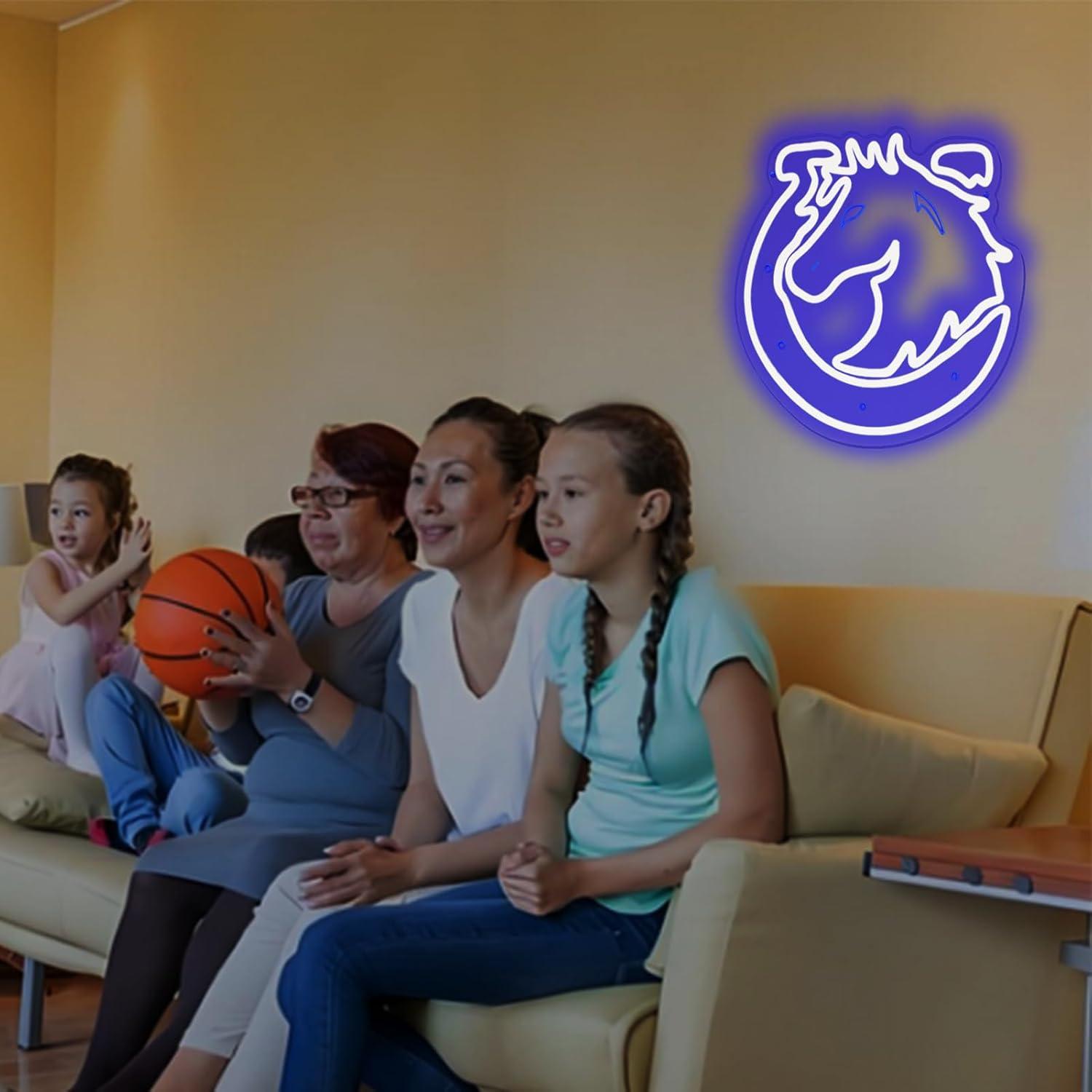 Letrero de Neón LED KODGGHK Caballo de Herradura Azul 30x32cm