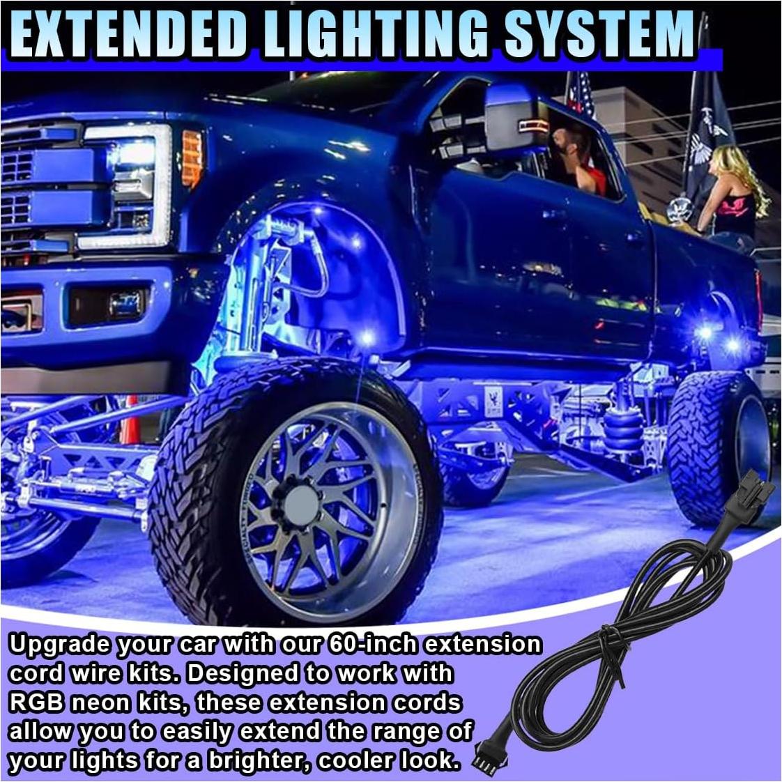 Cable de Extensión LED RGB 4 Pines LHDOS 152.4 cm 2PCS