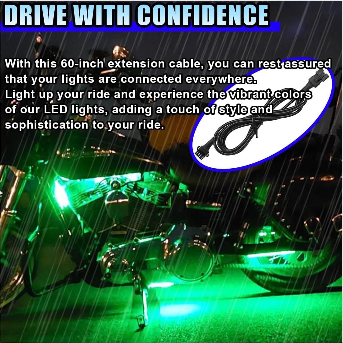 Cable de Extensión LED RGB 4 Pines LHDOS 152.4 cm 2PCS