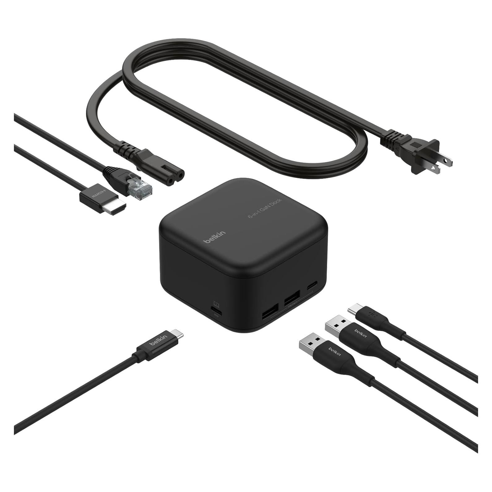 Dock Belkin USB-C 6-en-1 GaN 130W HDMI 4K y Ethernet