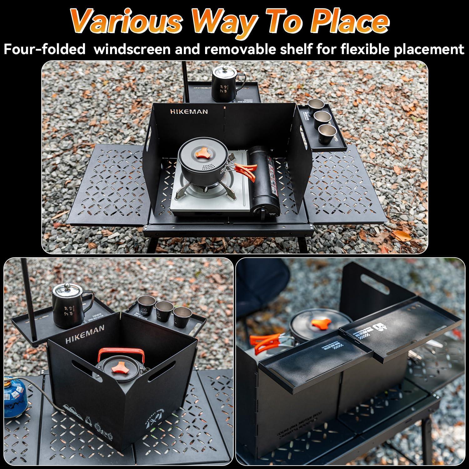 Paravientos Plegable HIKEMAN para Estufa de Camping 45x25cm