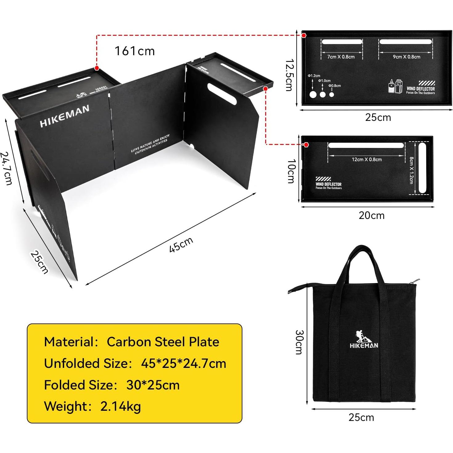 Paravientos Plegable HIKEMAN para Estufa de Camping 45x25cm