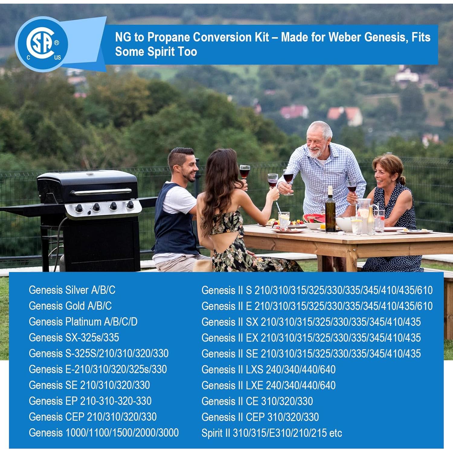 Kit de Conversión Gas Natural a Propano FJXBYWM para Weber