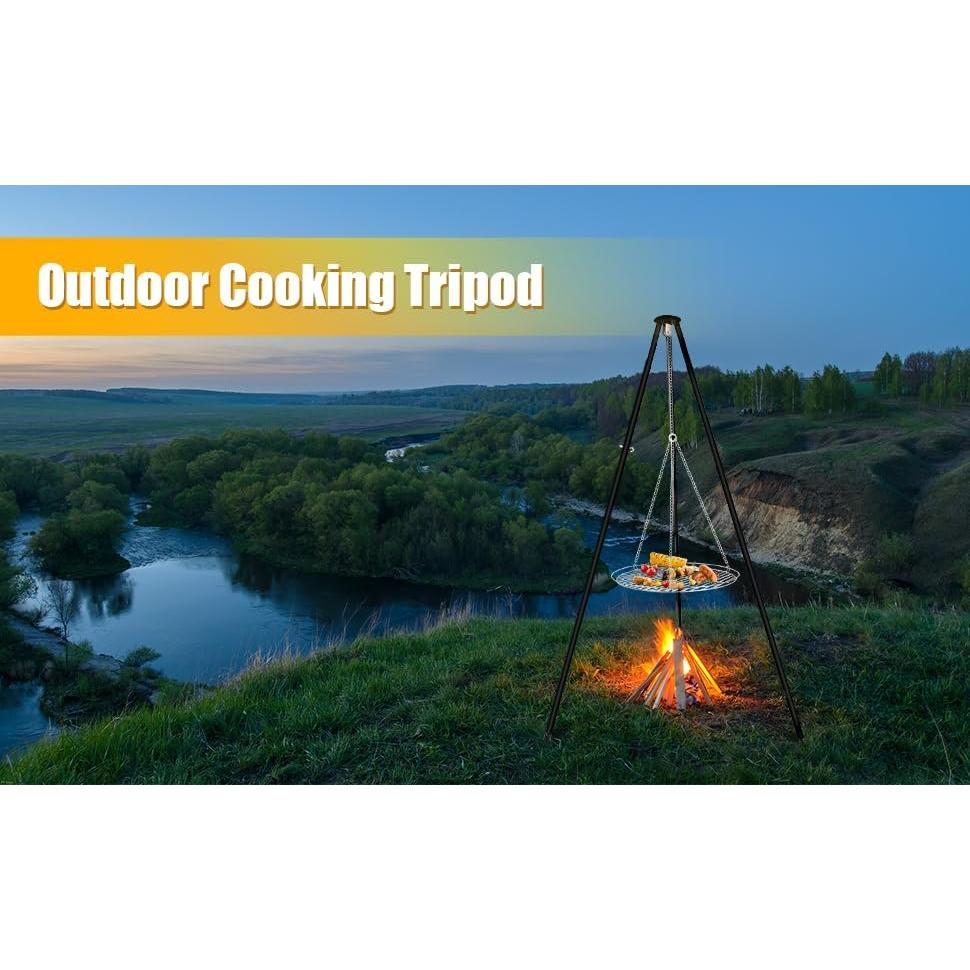 Parrilla de trípode ajustable gzcmxh para acampar - 2.99 kg