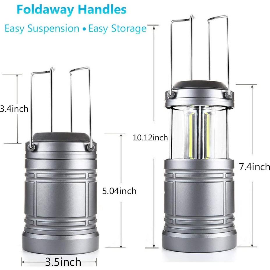 Paquete de 2 Linternas de Camping LED 500 Lúmenes Miuree