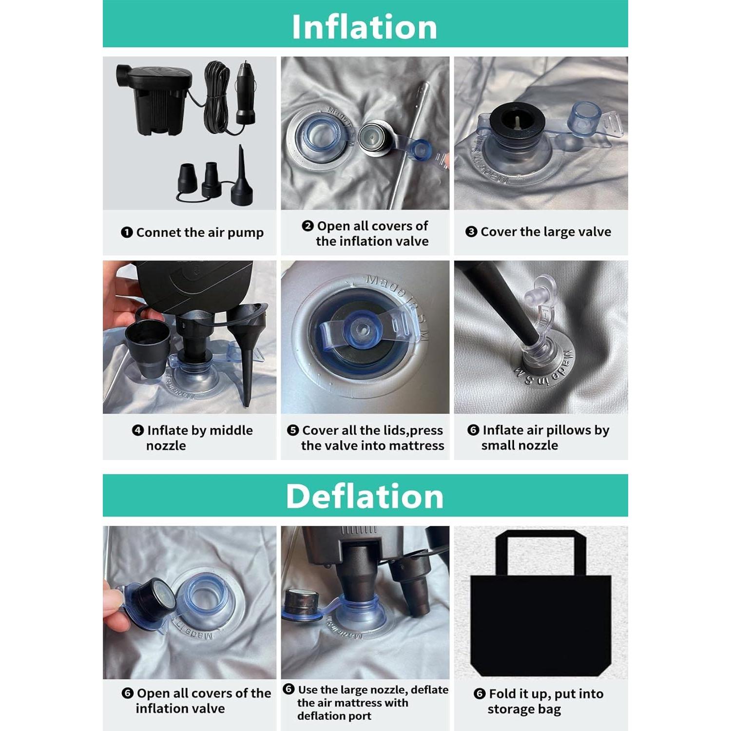 Colchón de Aire SUV Canodoky Inflable Negro para Camping