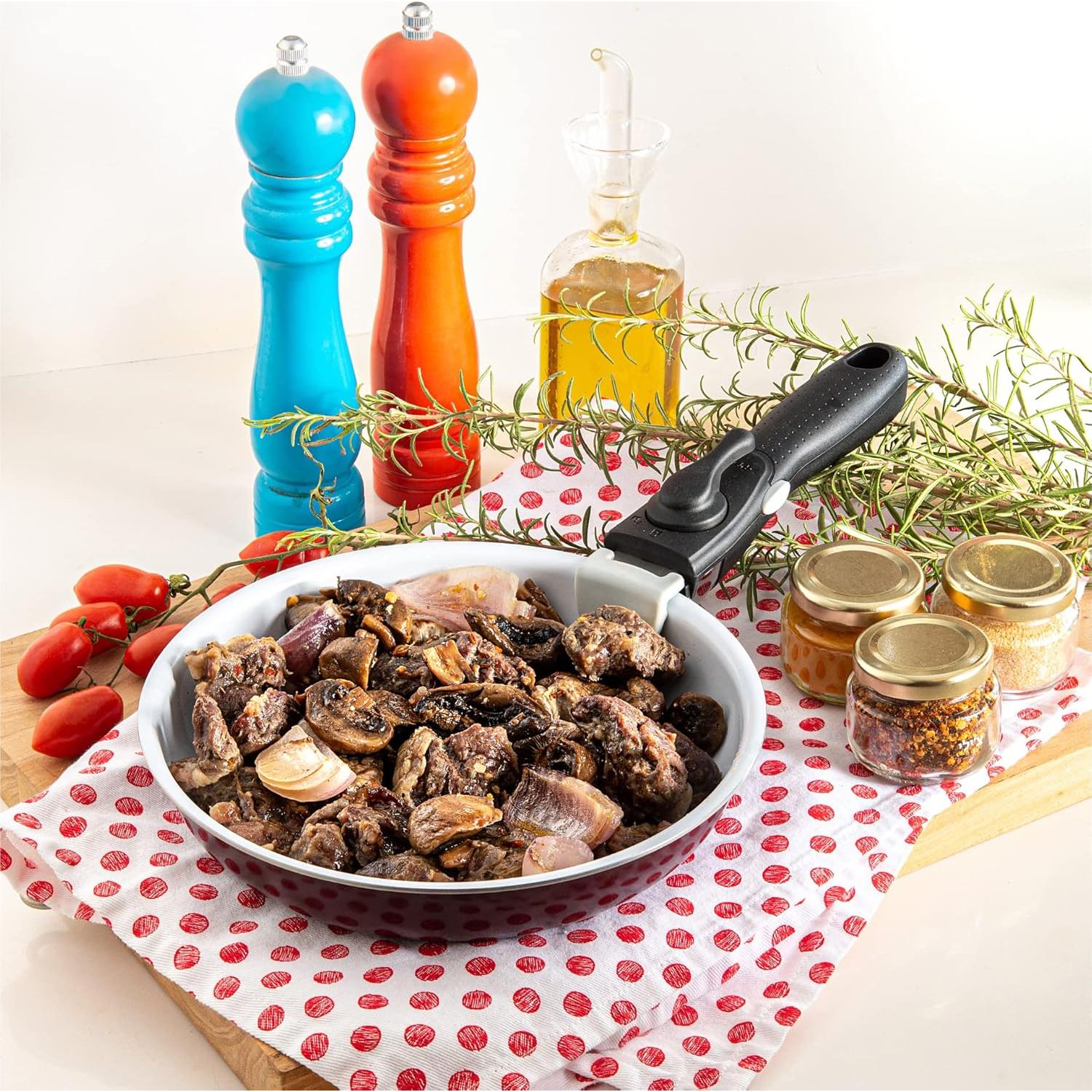 Juego de Ollas y Sartenes Antiadherentes Moss & Stone 5 Pcs