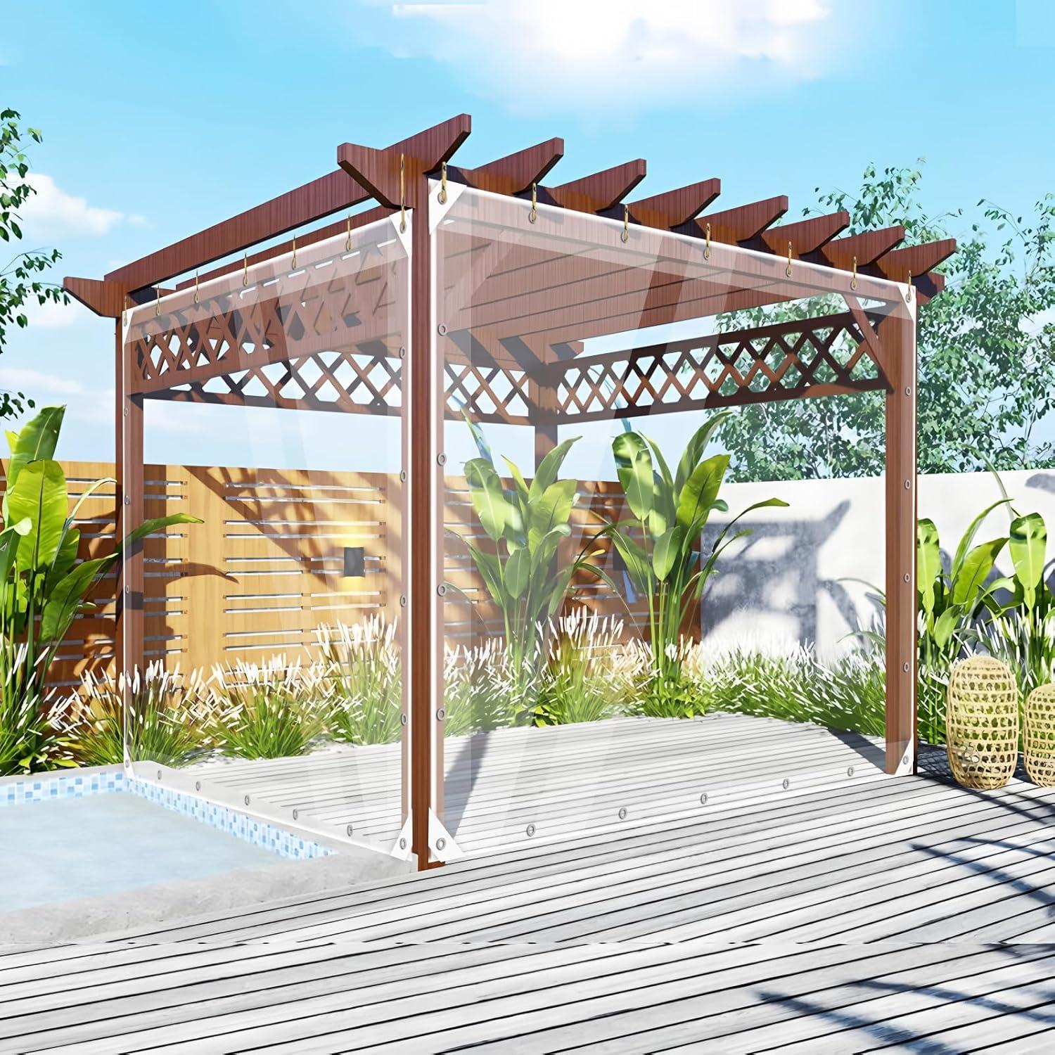 Lona Transparente 0.9x1.8m LC&QS Resistente al Agua 14Mil