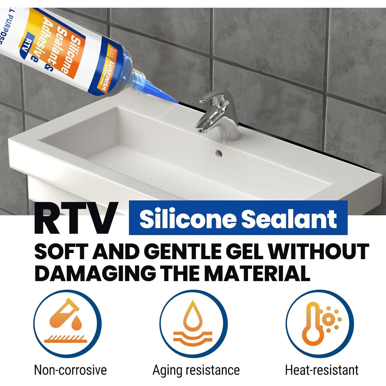 Sellador Adhesivo de Silicona LUXFINISH 100% Impermeable 40g