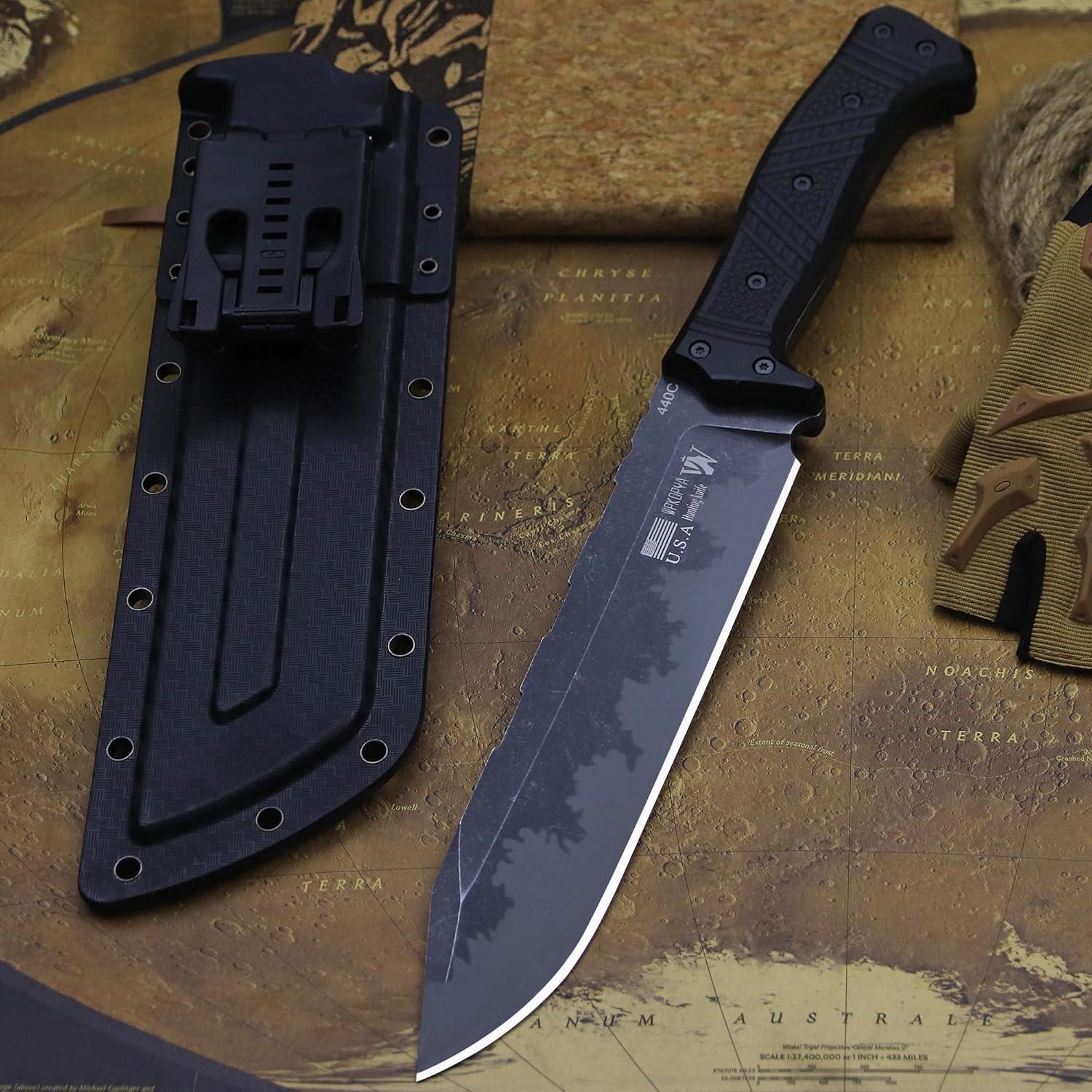 Cuchillo de Exterior WPKOPYA 37.6cm Acero Inoxidable 440C