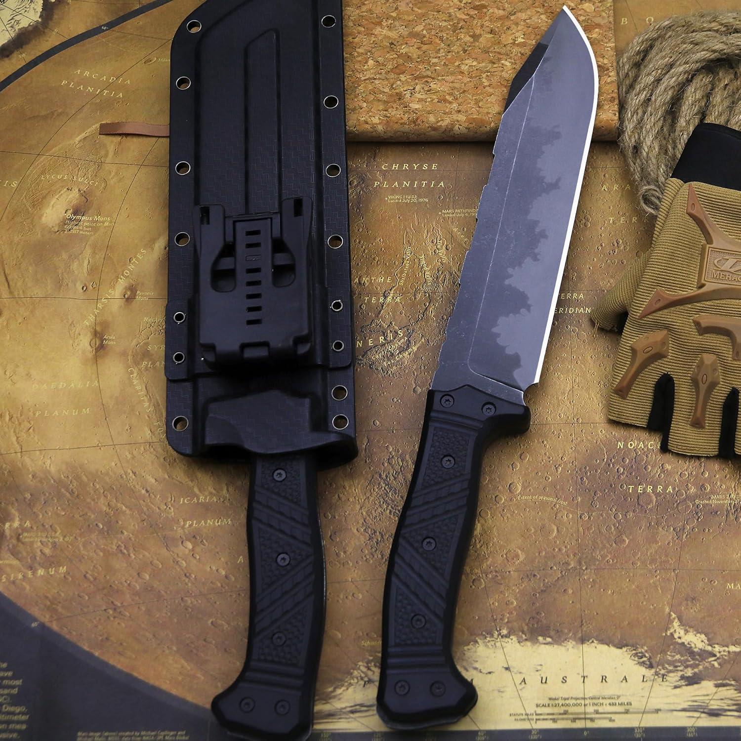 Cuchillo de Exterior WPKOPYA 37.6cm Acero Inoxidable 440C