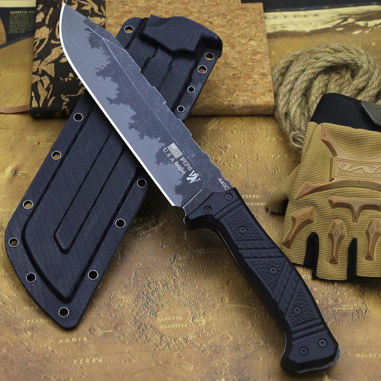 Cuchillo de Exterior WPKOPYA 37.6cm Acero Inoxidable 440C