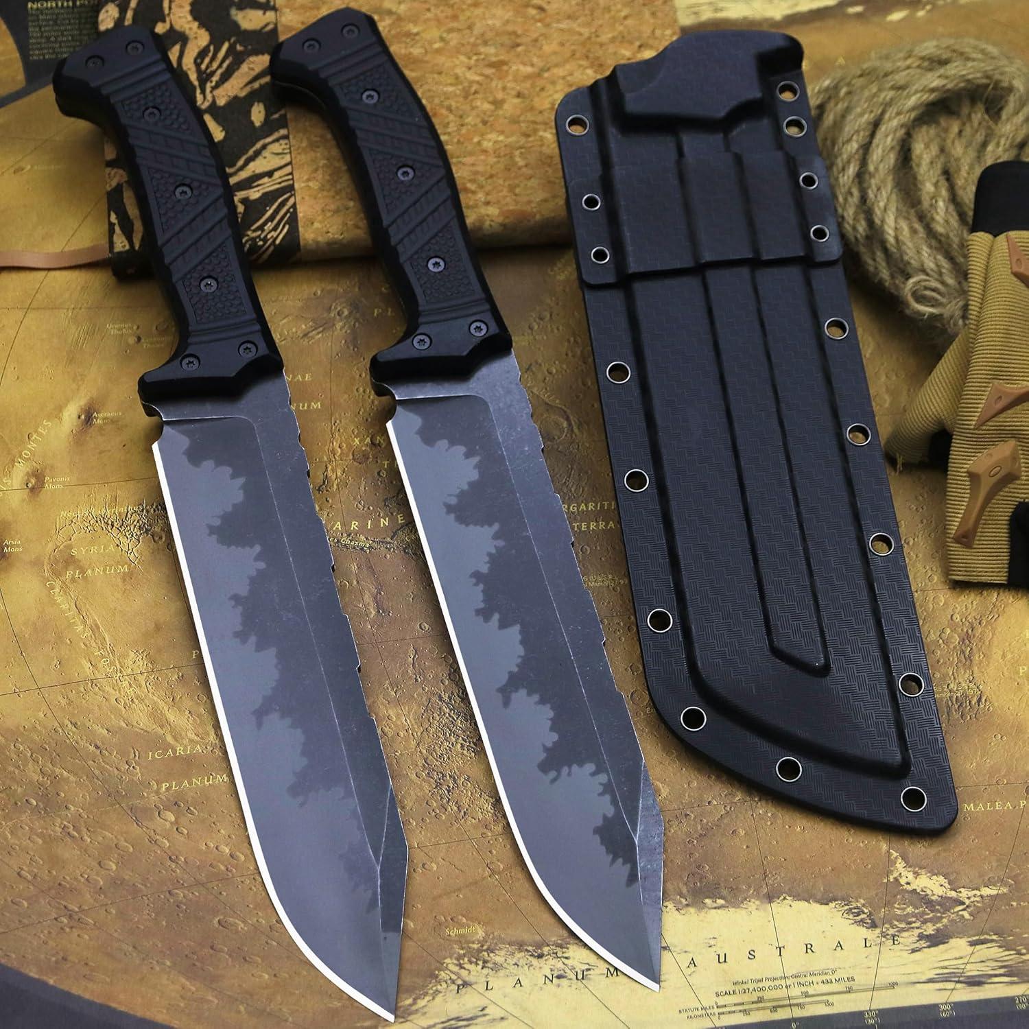 Cuchillo de Exterior WPKOPYA 37.6cm Acero Inoxidable 440C