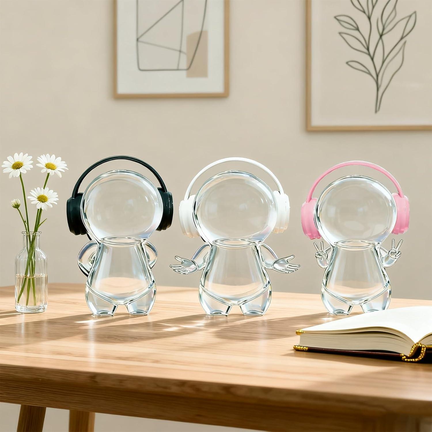 Auriculares Impresos en 3D Labubu para Muñecas 10-17 cm Negros