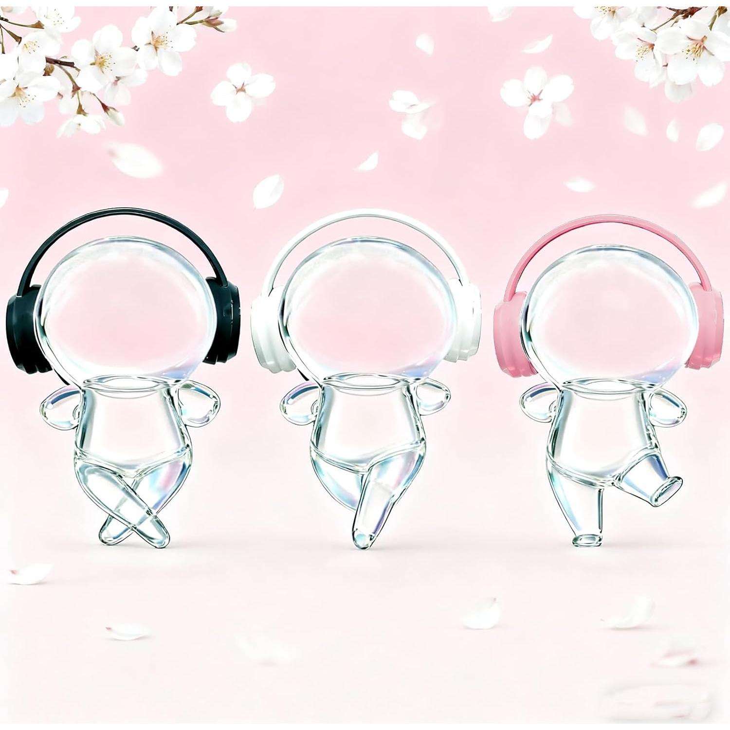 Auriculares Impresos en 3D Labubu para Muñecas 10-17 cm Negros