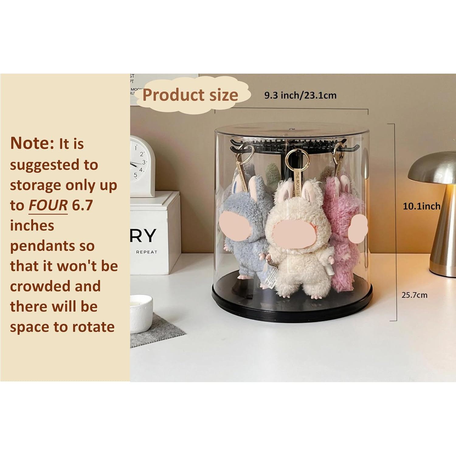 Caja de Exhibición Rotativa Transparente Genérico 25.7cm Negro