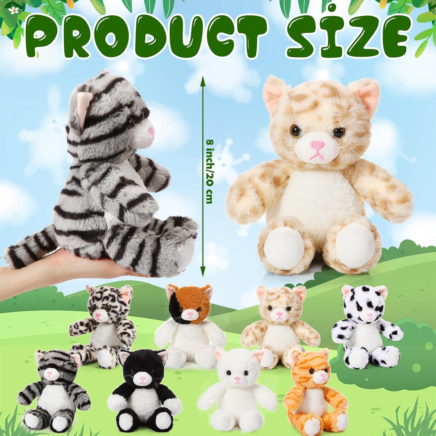 Set de 8 Gatitos de Peluche Libima 20 cm para Decoración