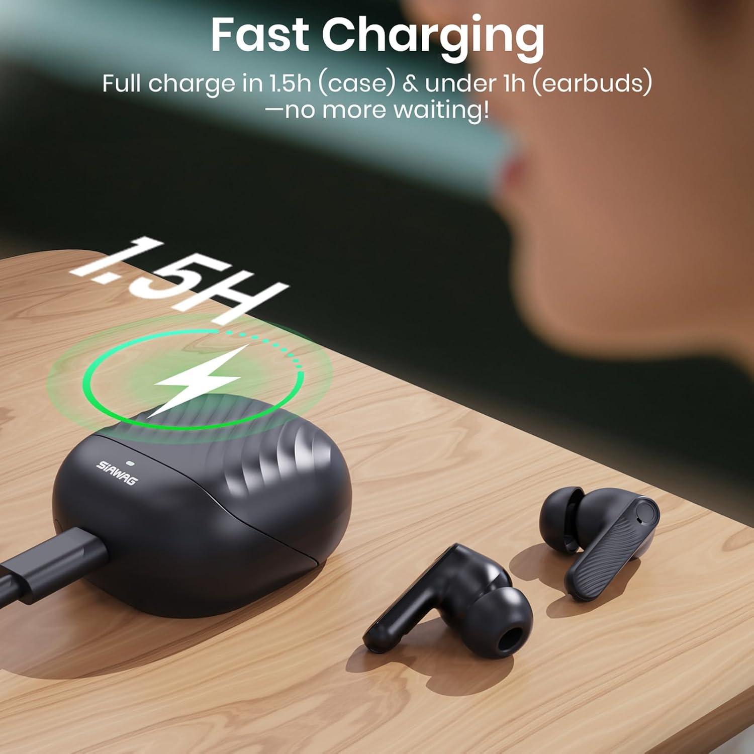 Auriculares Inalámbricos SIAWAG BTW73001 Bluetooth 5.4 100H ANC