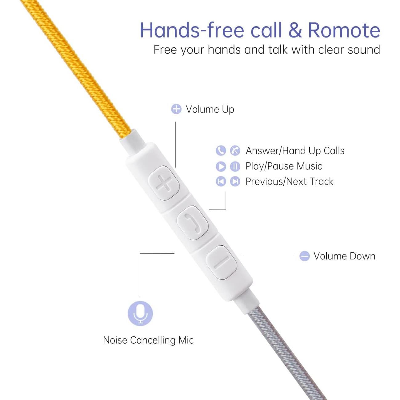 Auriculares In Ear URIZONS MZF07-LB Trenzados Coloridos con Micrófono