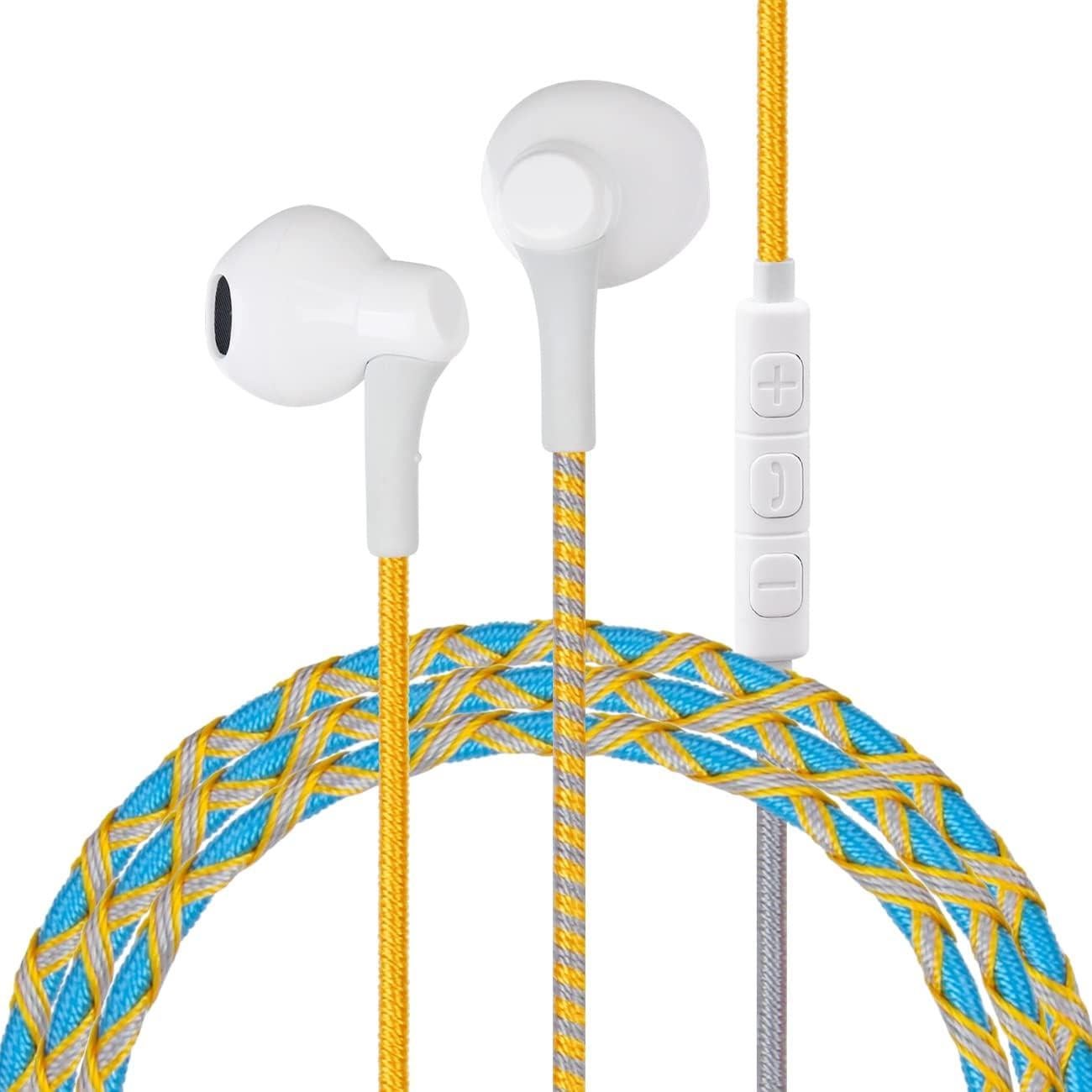 Auriculares In Ear URIZONS MZF07-LB Trenzados Coloridos con Micrófono