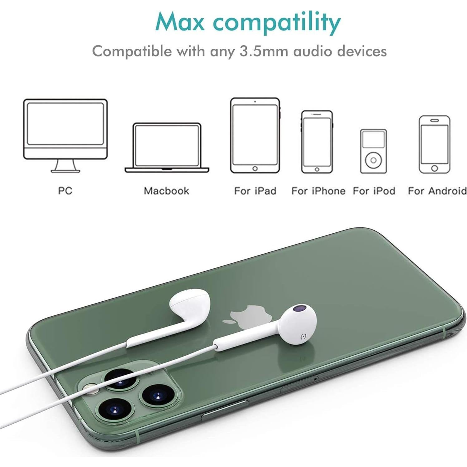 Auriculares con Cable 3.5mm Nimizo - Paquete de 2, Control Volumen