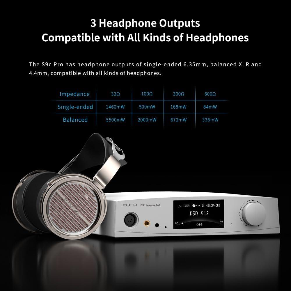DAC Amplificador de Auriculares aune S9c Pro 32bit/768kHz Negro