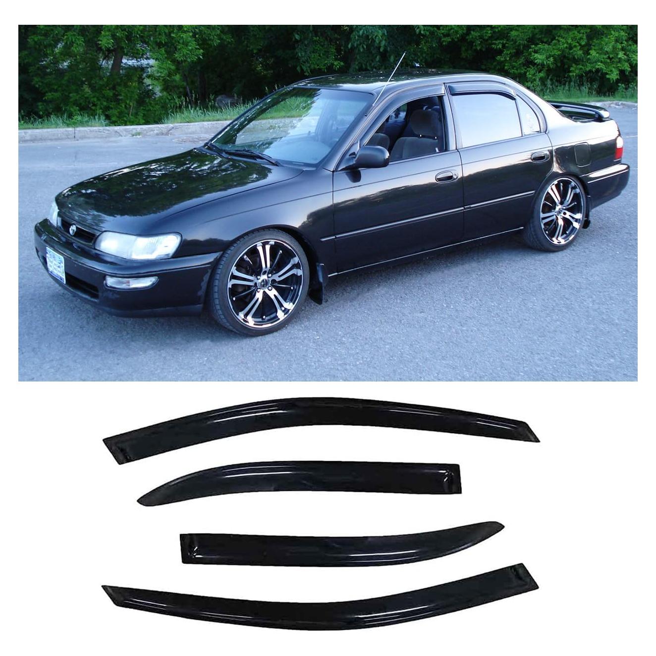 Deflectores de Ventana Kucaruce para Toyota Corolla 1993-1997, 4pcs Tono Oscuro