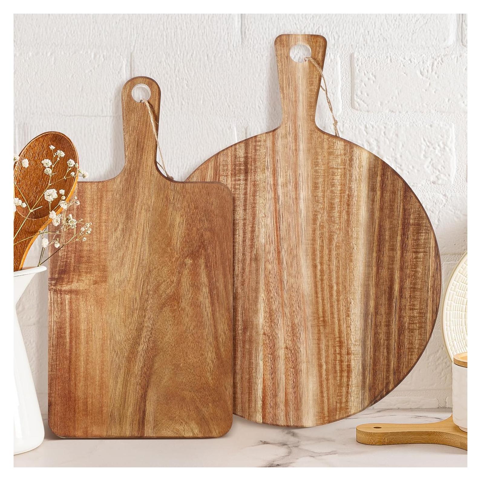 Juego de 2 Tablas de Cortar de Madera de Acacia Hsei 40.64x30.48cm