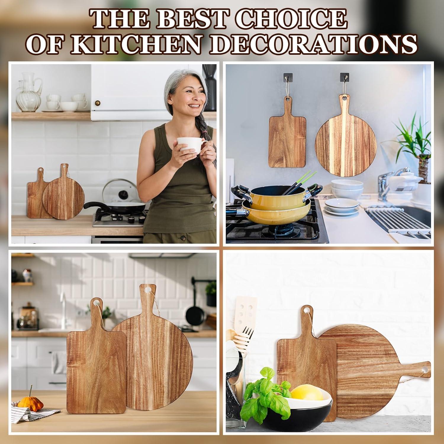 Juego de 2 Tablas de Cortar de Madera de Acacia Hsei 40.64x30.48cm