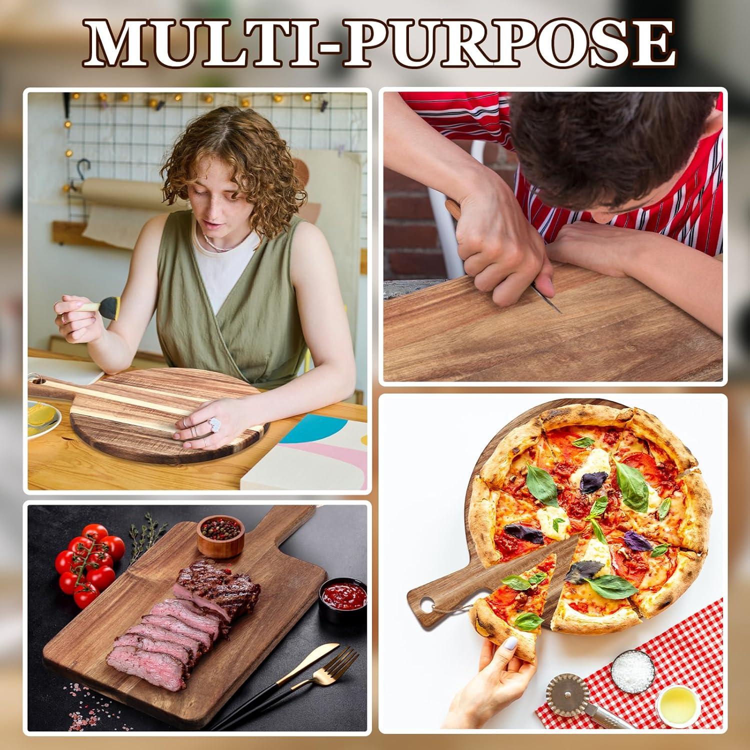 Juego de 2 Tablas de Cortar de Madera de Acacia Hsei 40.64x30.48cm