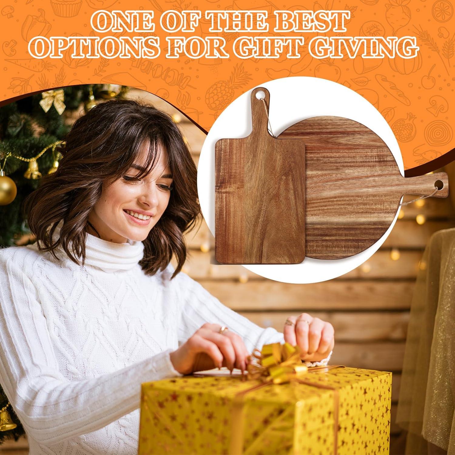 Juego de 2 Tablas de Cortar de Madera de Acacia Hsei 40.64x30.48cm