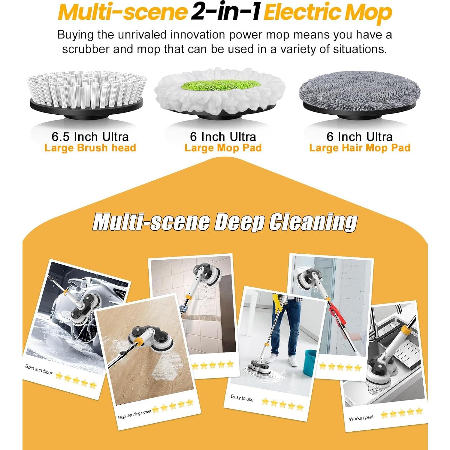 Mopa Eléctrica Inalámbrica Qimedo M1 800RPM con Luz LED