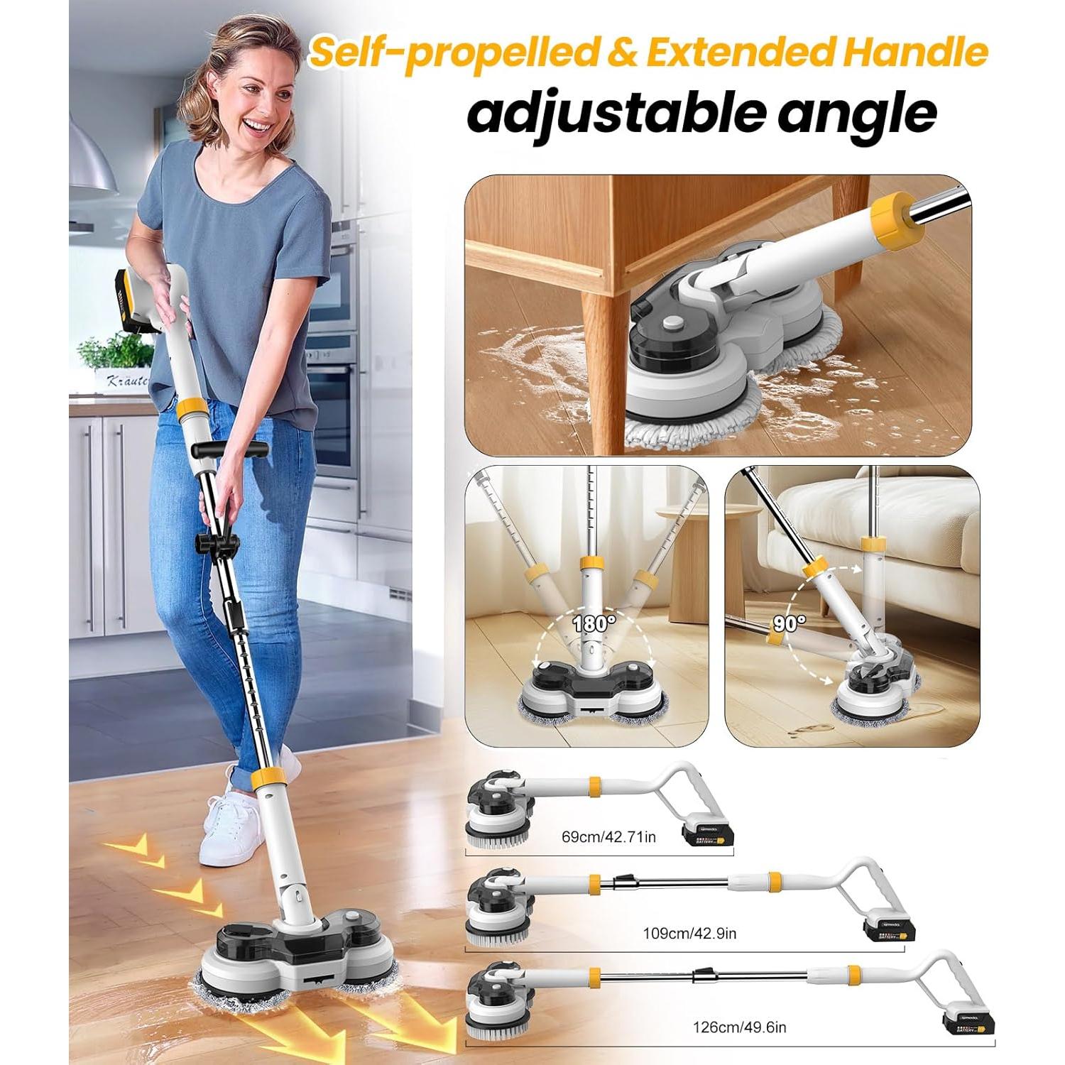 Mopa Eléctrica Inalámbrica Qimedo M1 800RPM con Luz LED