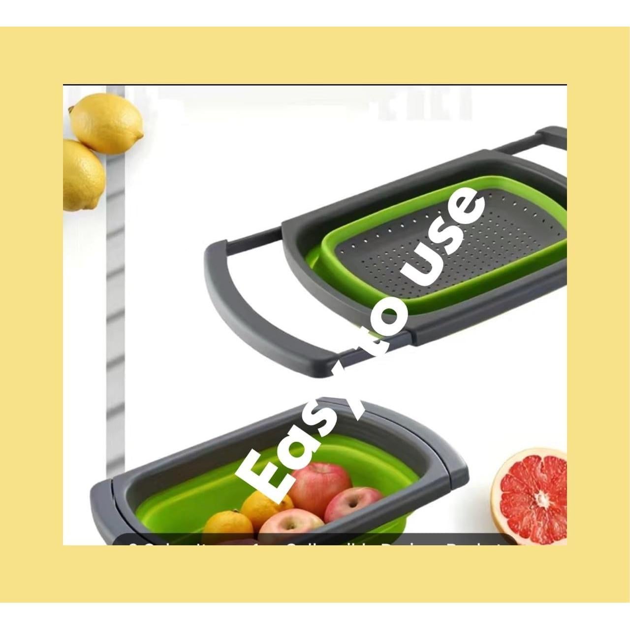 Colador Plegable Genérico Verde 9 Litros con Mangos Extensibles