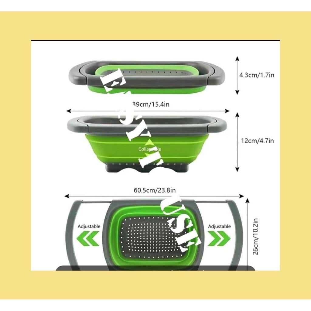Colador Plegable Genérico Verde 9 Litros con Mangos Extensibles
