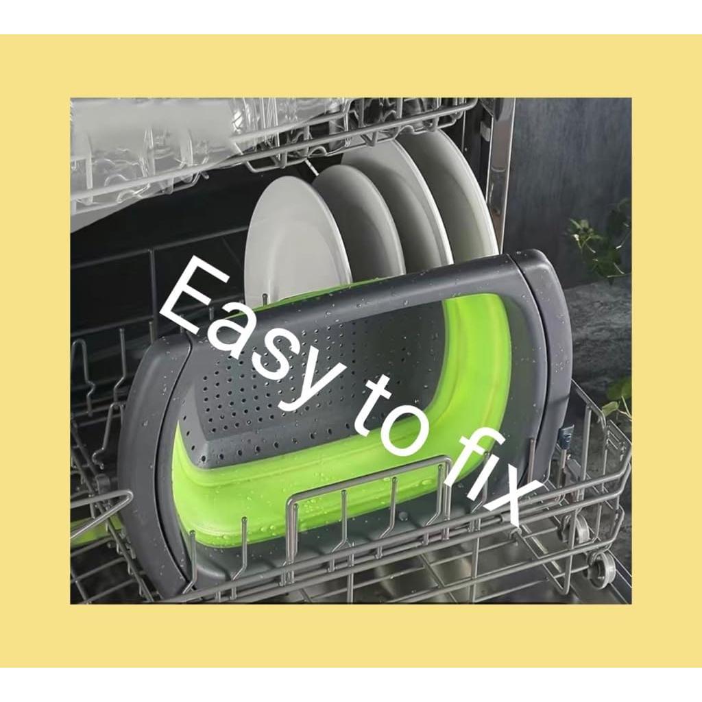 Colador Plegable Genérico Verde 9 Litros con Mangos Extensibles