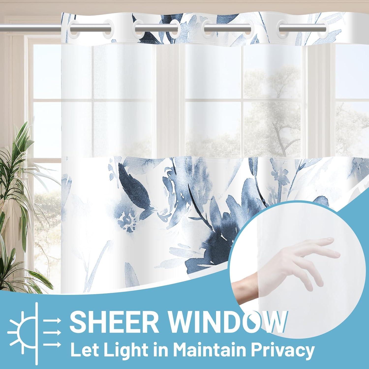 Cortina de Ducha Floral WITHLOC 137x203 cm Impermeable